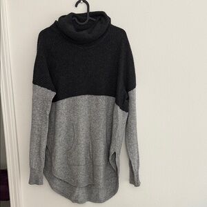 Max Studio Black and Gray Cowl Neck Sweater